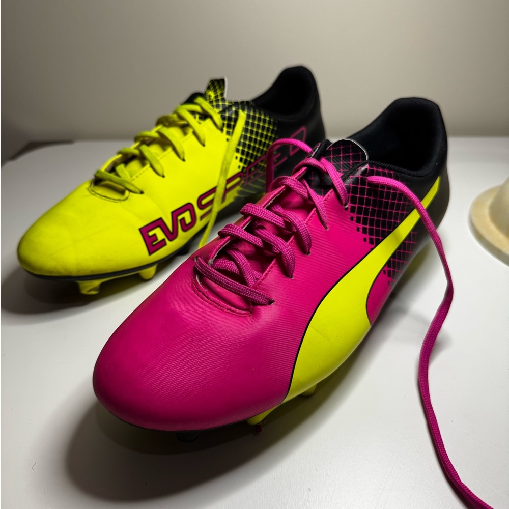 Puma EvoSPEED Soccer Cleats - Pink and Yellow